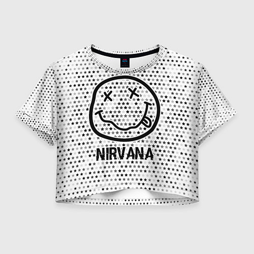 Женский топ Nirvana glitch на светлом фоне / 3D-принт – фото 1