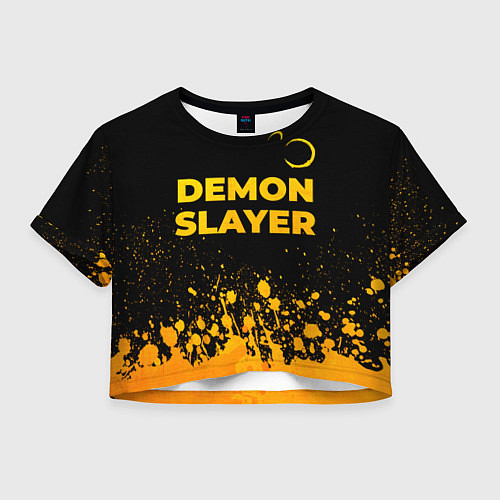 Женский топ Demon Slayer - gold gradient: символ сверху / 3D-принт – фото 1