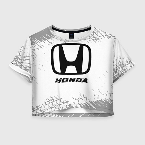 Женский топ Honda speed на светлом фоне со следами шин / 3D-принт – фото 1