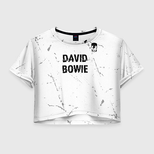 Женский топ David Bowie glitch на светлом фоне: символ сверху / 3D-принт – фото 1