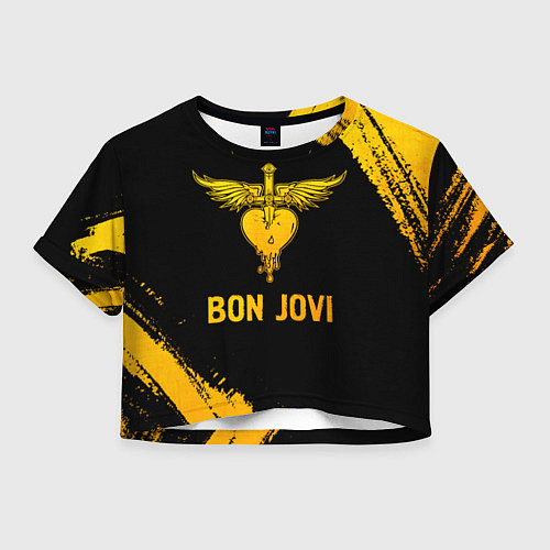 Женский топ Bon Jovi - gold gradient / 3D-принт – фото 1