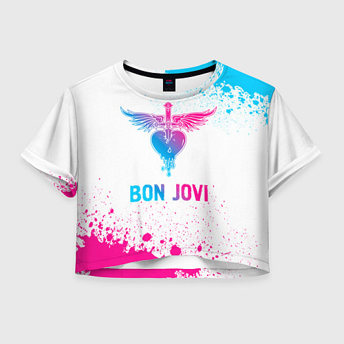 Женский топ Bon Jovi neon gradient style / 3D-принт – фото 1