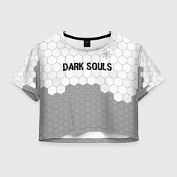 Футболка 3D укороченная женская Dark Souls glitch на светлом фоне: символ сверху, цвет: 3D-принт