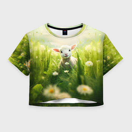 Женский топ Овечка в траве / 3D-принт – фото 1