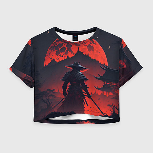 Женский топ Samurai and red moon - нейросеть / 3D-принт – фото 1