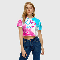 Футболка 3D укороченная женская JAC neon gradient style, цвет: 3D-принт — фото 2