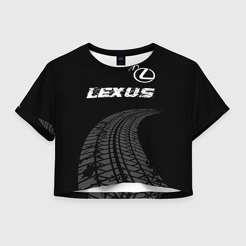 Женский топ Lexus speed на темном фоне со следами шин: символ / 3D-принт – фото 1