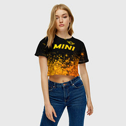 Футболка 3D укороченная женская Mini - gold gradient посередине, цвет: 3D-принт — фото 2