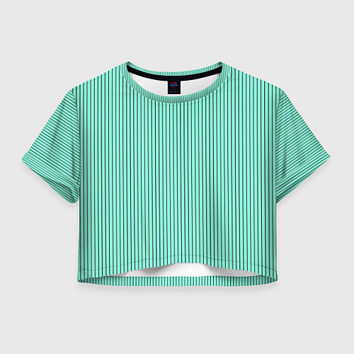 Женский топ Мятный полосатый / 3D-принт – фото 1