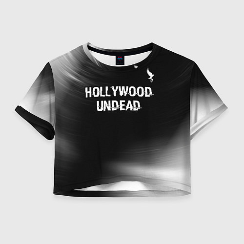 Женский топ Hollywood Undead glitch на темном фоне посередине / 3D-принт – фото 1