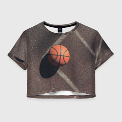 Футболка 3D укороченная женская Мяч баскетбольный, цвет: 3D-принт