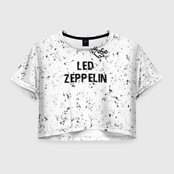 Женский топ Led Zeppelin glitch на светлом фоне посередине