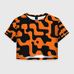 Футболка 3D укороченная женская Тыквенный сок, цвет: 3D-принт
