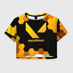Футболка 3D укороченная женская Valorant - gold gradient, цвет: 3D-принт
