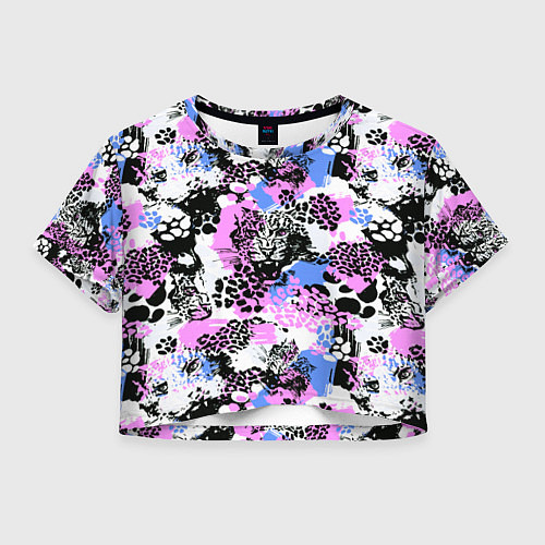 Женский топ Multicolored wild cats / 3D-принт – фото 1