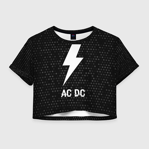 Женский топ AC DC glitch на темном фоне / 3D-принт – фото 1