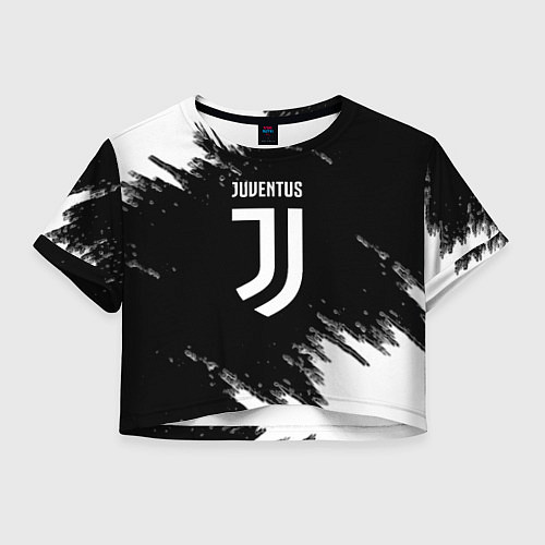 Женский топ Juventus спорт краски черно белый / 3D-принт – фото 1