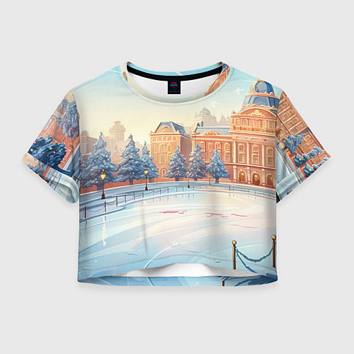 Женский топ Новогодняя городская площадь / 3D-принт – фото 1