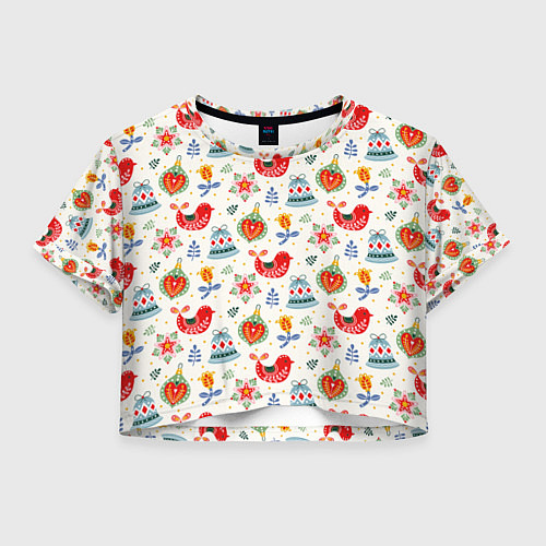 Женский топ Рождественские узоры / 3D-принт – фото 1