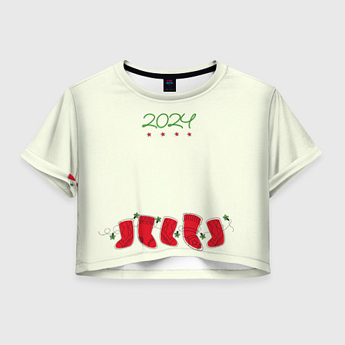 Женский топ Рождественские носки / 3D-принт – фото 1