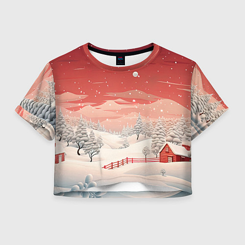 Женский топ Завораживающий зимний пейзаж / 3D-принт – фото 1