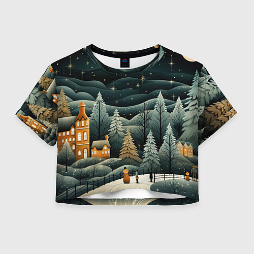 Женский топ Зима в городе ожидание праздника / 3D-принт – фото 1