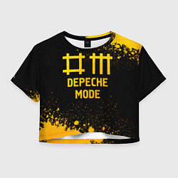 Футболка 3D укороченная женская Depeche Mode - gold gradient, цвет: 3D-принт