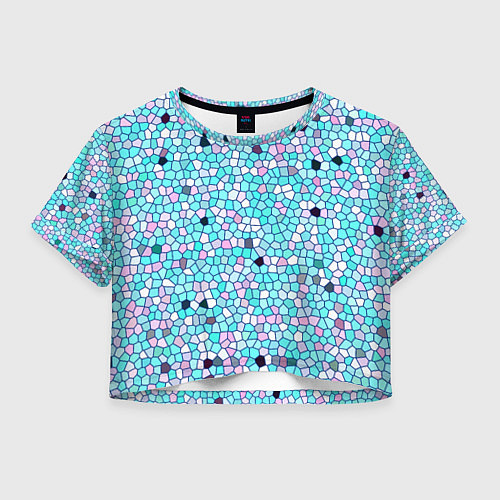 Женский топ Мозаика розово-голубая / 3D-принт – фото 1