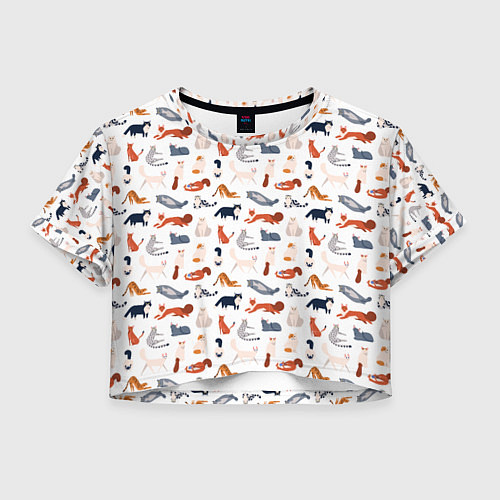 Женский топ Коты котики и разные животные / 3D-принт – фото 1