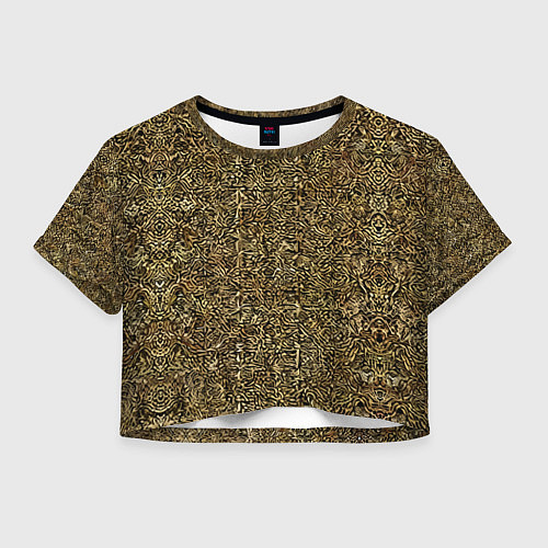 Женский топ Чёрные и жёлтые мазки / 3D-принт – фото 1