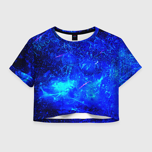 Женский топ Синий лёд и снежинки / 3D-принт – фото 1