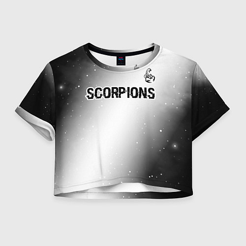 Женский топ Scorpions glitch на светлом фоне посередине / 3D-принт – фото 1