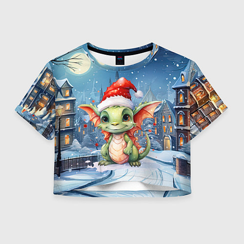 Женский топ Дракон зимний праздник / 3D-принт – фото 1