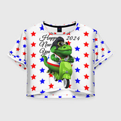 Женский топ Крутой дракон на скутере 2024