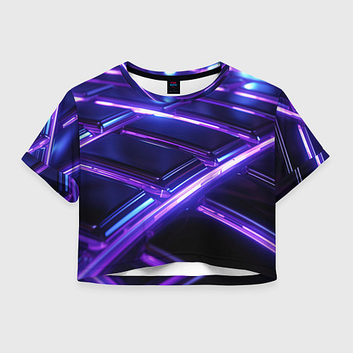 Женский топ Фиолетовые неоновые плиты / 3D-принт – фото 1