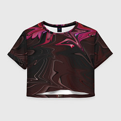 Футболка 3D укороченная женская Шоколадный расплав и желе, цвет: 3D-принт