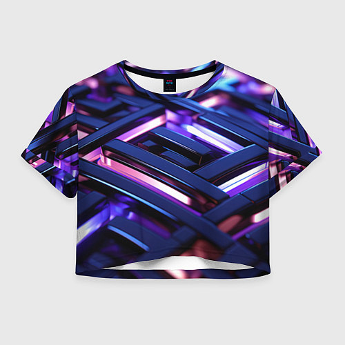 Женский топ Фиолетовые неоновые конструкции / 3D-принт – фото 1
