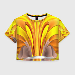 Футболка 3D укороченная женская Вытянутые желтые полосы, цвет: 3D-принт