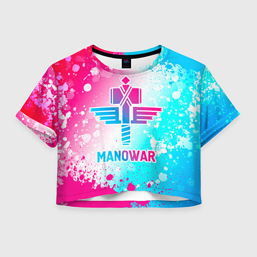 Женский топ Manowar neon gradient style / 3D-принт – фото 1