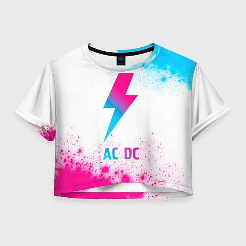 Женский топ AC DC neon gradient style / 3D-принт – фото 1