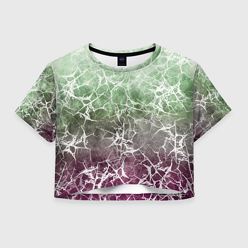 Женский топ Абстракция - spider web on purple-green background / 3D-принт – фото 1