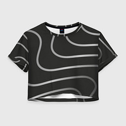 Футболка 3D укороченная женская Волнистые линии, цвет: 3D-принт