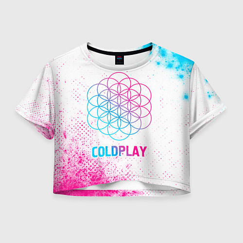 Женский топ Coldplay neon gradient style / 3D-принт – фото 1