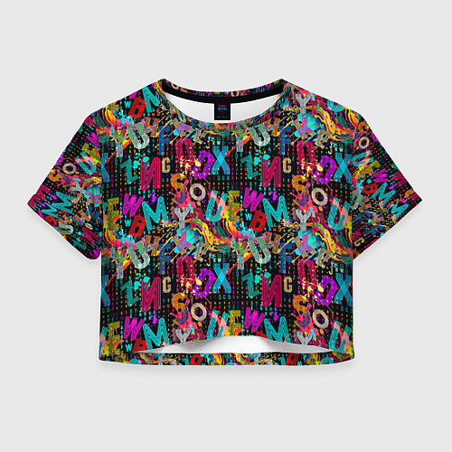 Женский топ Multicolored english letters / 3D-принт – фото 1