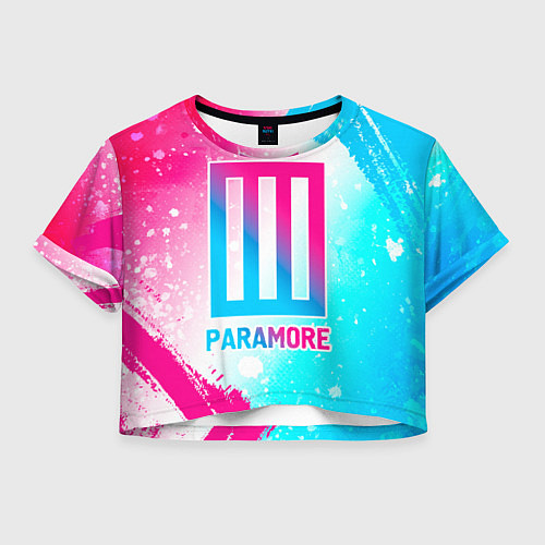 Женский топ Paramore neon gradient style / 3D-принт – фото 1