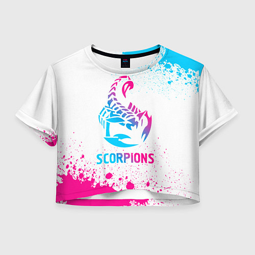 Женский топ Scorpions neon gradient style / 3D-принт – фото 1