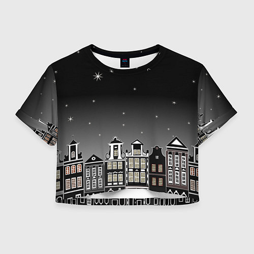 Женский топ Ночной город и звездное небо / 3D-принт – фото 1