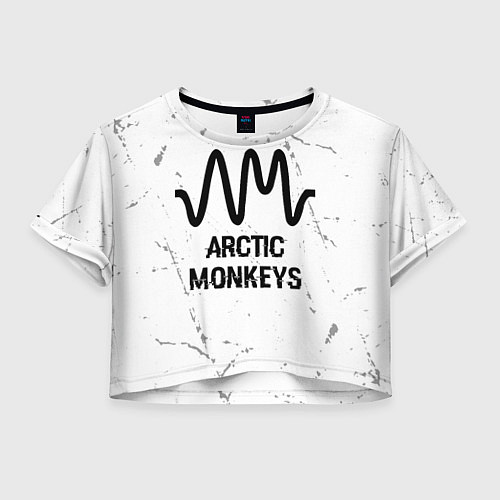 Женский топ Arctic Monkeys glitch на светлом фоне / 3D-принт – фото 1