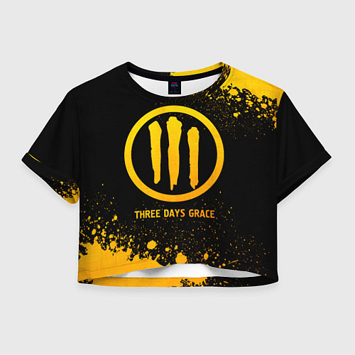 Женский топ Three Days Grace - gold gradient / 3D-принт – фото 1