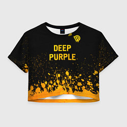 Футболка 3D укороченная женская Deep Purple - gold gradient посередине, цвет: 3D-принт